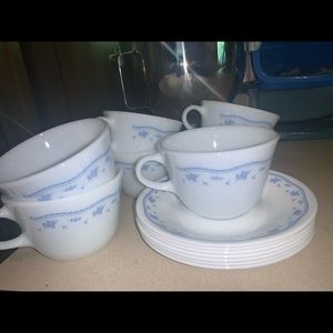 Pyrex Morning Glory Pattern 14 Piece Tea Set